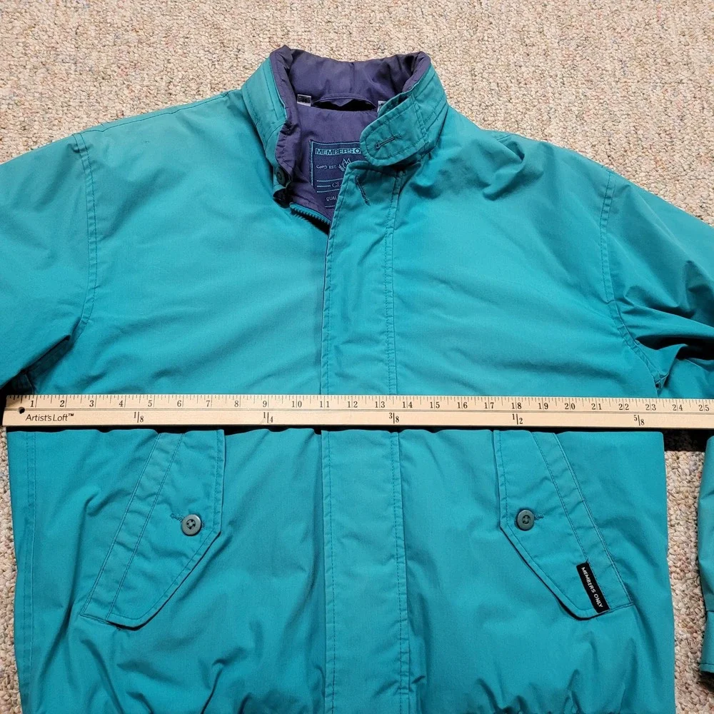 Members Only Classic Racer Jacket Men 40 Teal Vintage 80s 90s Windbreaker Bomber